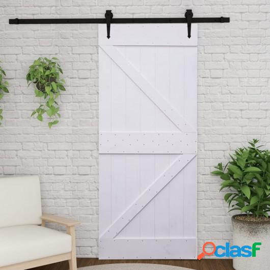 Puerta de madera maciza de pino blanco 100x210 cm