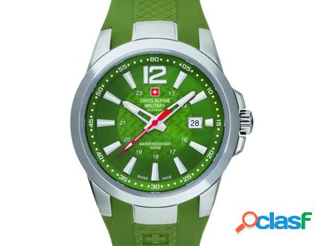 Reloj SWISS ALPINE MILITARY Hombre (Silicona - Verde)
