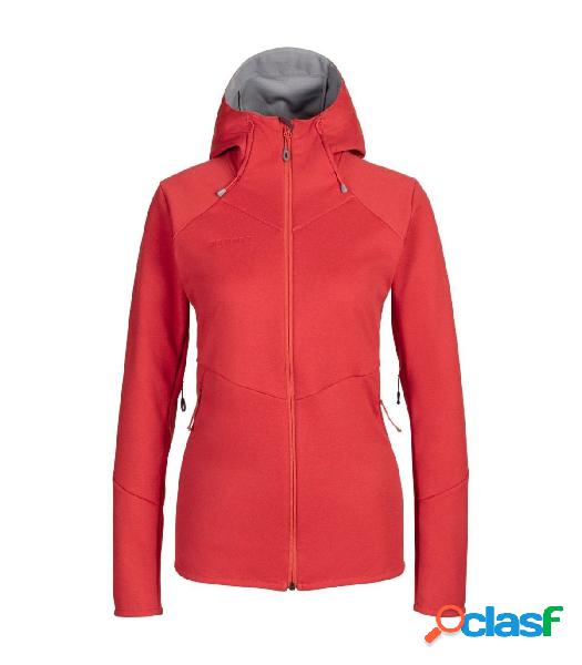 SOFT SHELL MAMMUT CON CAPUCHA ULTIMATE VI SO MUJER ROJO XL