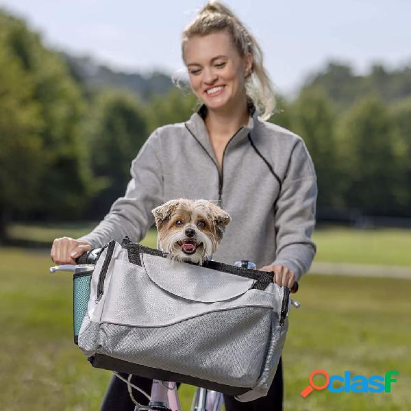 SOLVIT Cesta de bicicleta para perros gris