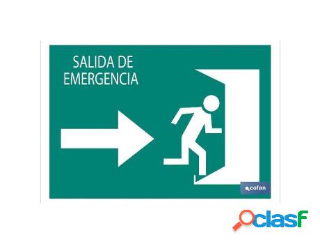Señal adhesivo 297x210mm. salida emergencia derecha texto