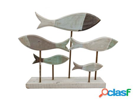 Signes Grimalt - Adorno peces Gris de Madera | Figura