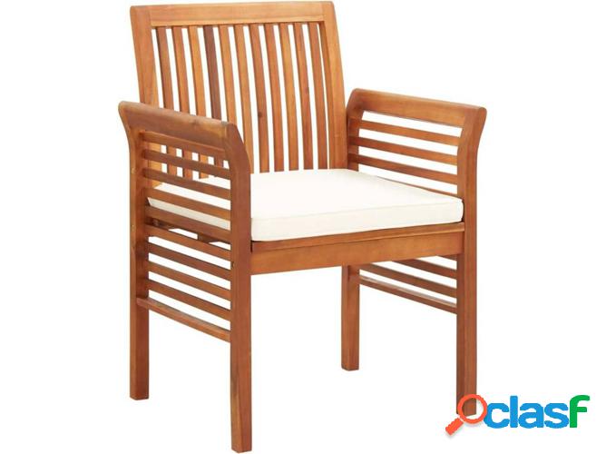 Silla de cenar VIDAXL almohadón jardín Madera acacia