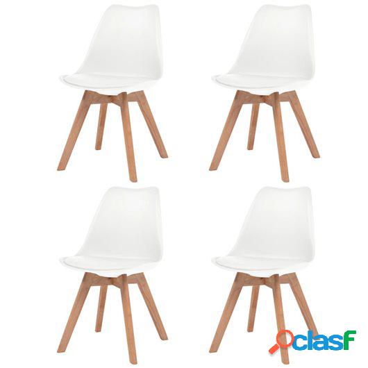 Sillas de comedor 4 unidades cuero artificial y madera