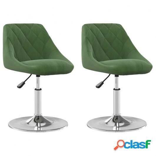 Sillas de comedor giratorias 2 unidades terciopelo verde