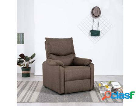 Sillón VIDAXL TV (Reclinable - Tela - Marrón - 73x158x73