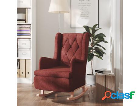 Sillón VIDAXL con patas mecedoras madera maciza caucho Rojo