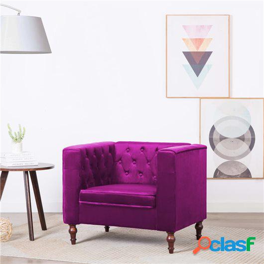 Sillón tapizado de terciopelo 86x67x71 cm morado