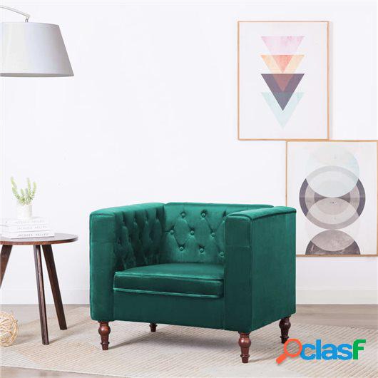 Sillón tapizado de terciopelo 86x67x71 cm verde