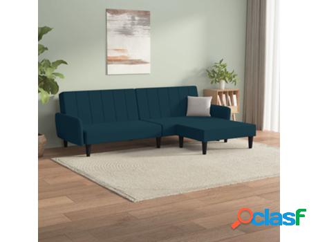 Sofá Cama VIDAXL Azul Terciopelo (220 x 84.5 x 69 cm)