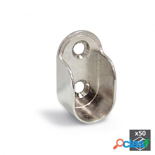 Soporte para barra de armario, Zamak, Niquelado, 50 ud.