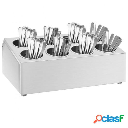 Soporte para cubiertos 8 rejillas acero inoxidable