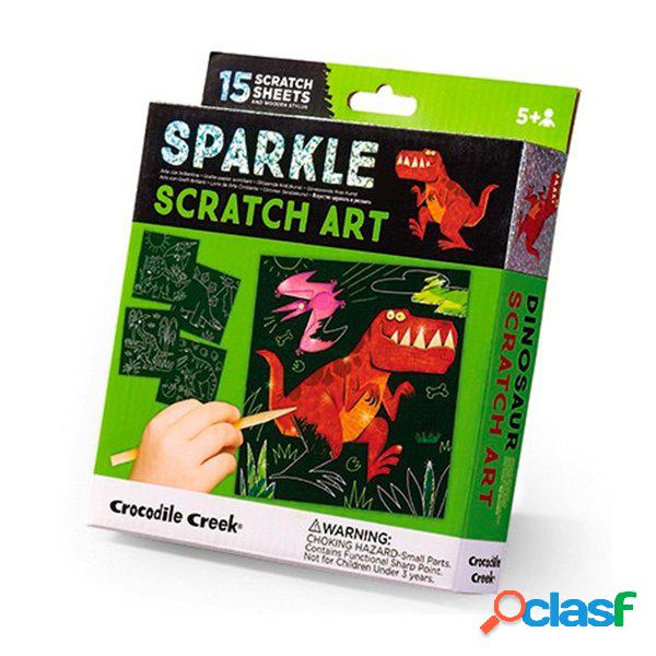 Sparkle Scratch Art Dinos