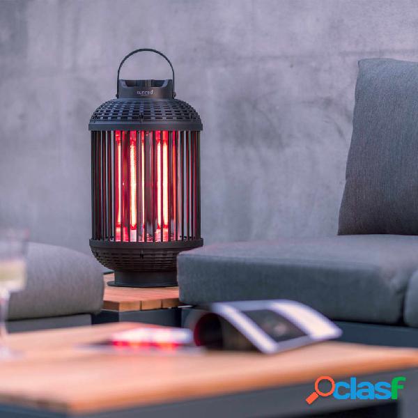 Sunred Calefactor de mesa Indox de halógeno 1200 W negro