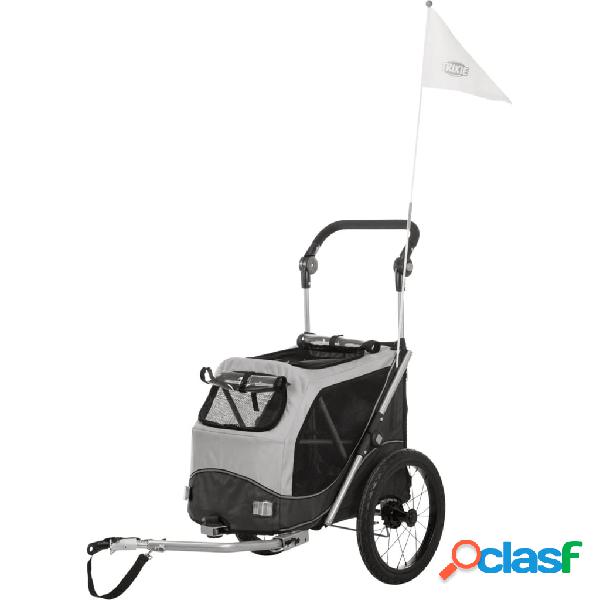TRIXIE Remolque de bicicleta para perros gris S