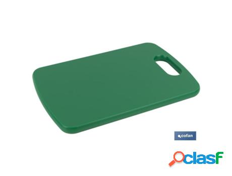 Tabla corte con asa verde 30x20x1.5cm modelo chips