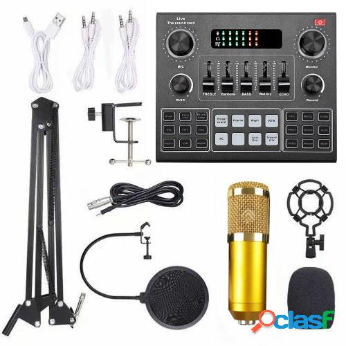Tarjeta de sonido multifuncional Live V9 y kit de micrófono