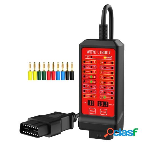 WOYO 12V 24V portátil puede probador 16 Pin de detección