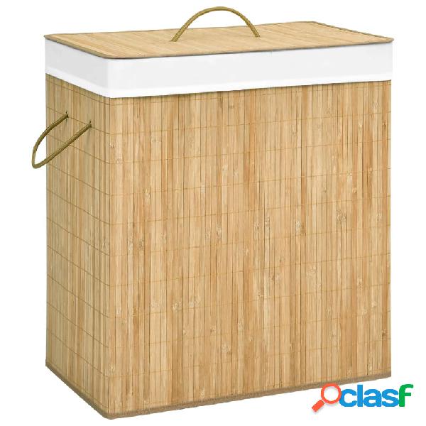vidaXL Cesto de la ropa sucia de bambú 100 L