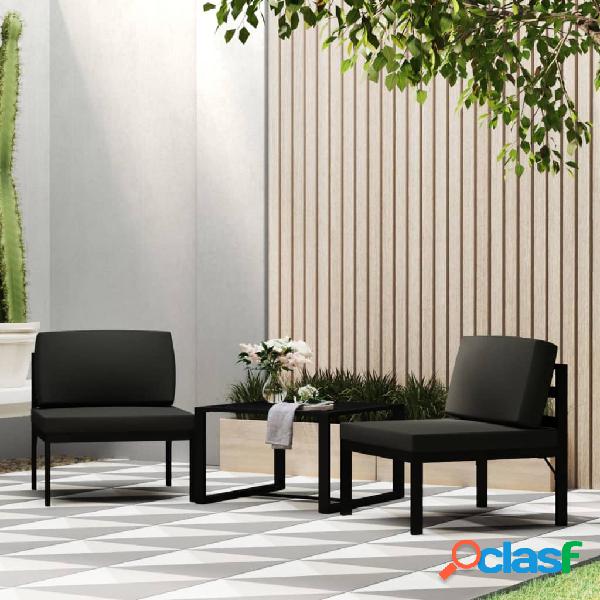 vidaXL Conjunto de sofás de 3 piezas con cojines aluminio