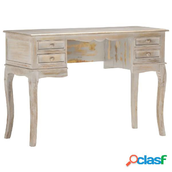 vidaXL Escritorio de madera maciza de mango gris 115x45x75
