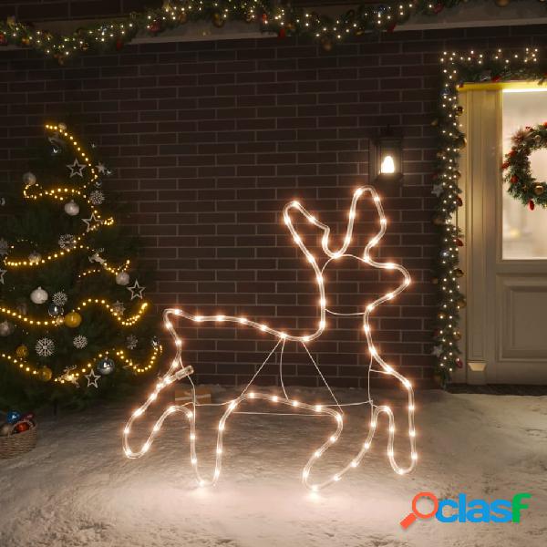 vidaXL Figura de reno de Navidad con 72 LED blanco cálido