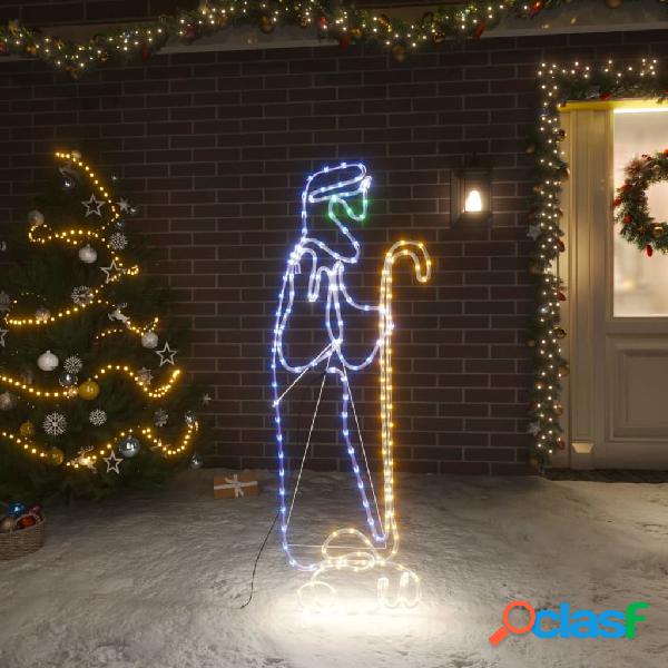 vidaXL Figuras de Navidad de pastor y cordero con 168 LED