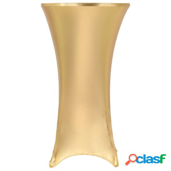 vidaXL Fundas de mesa elásticas 2 uds 60 cm dorado