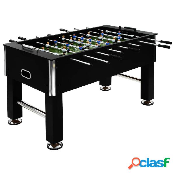 vidaXL Futbolín de acero 60 kg 140x74,5x87,5 cm negro