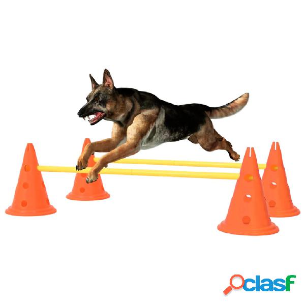 vidaXL Juego de obstáculos para perros naranja y amarillo