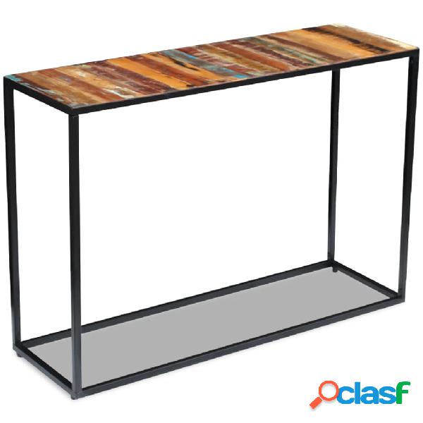 vidaXL Mesa consola de madera maciza reciclada 110x35x76 cm