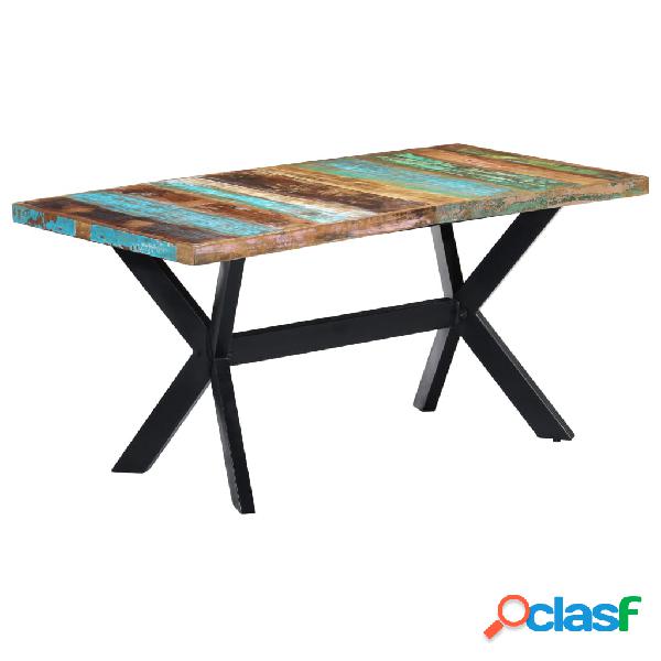 vidaXL Mesa de comedor de madera maciza reciclada 160x80x75