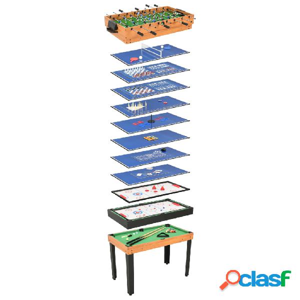 vidaXL Mesa multijuegos 15 en 1 color arce 121x61x82 cm