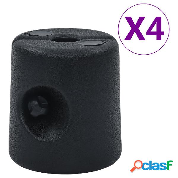 vidaXL Pesos para cenador/carpa 4 unidades PE negro