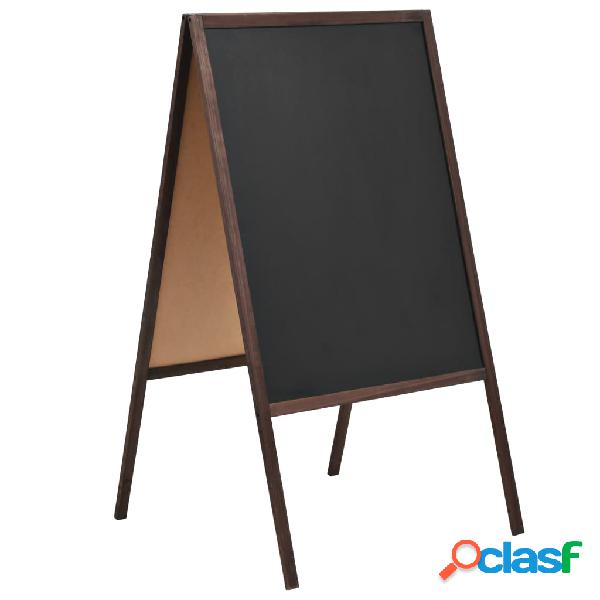 vidaXL Pizarra de pie de doble cara madera de cedro 60x80 cm