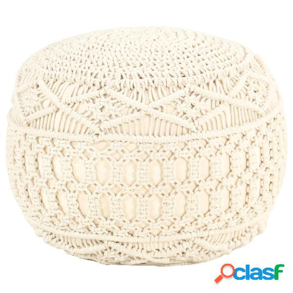 vidaXL Puf de macramé hecho a mano algodón 45x30 cm