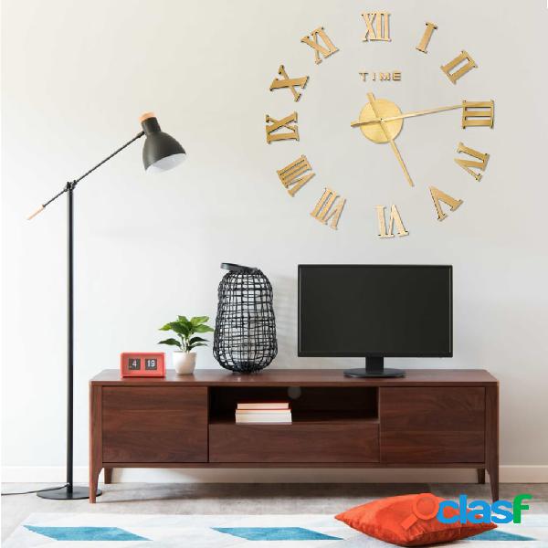 vidaXL Reloj 3D de pared con diseño moderno dorado 100 cm