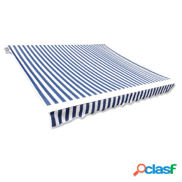vidaXL Toldo de lona azul y blanco 3x2,5 m sin armazón