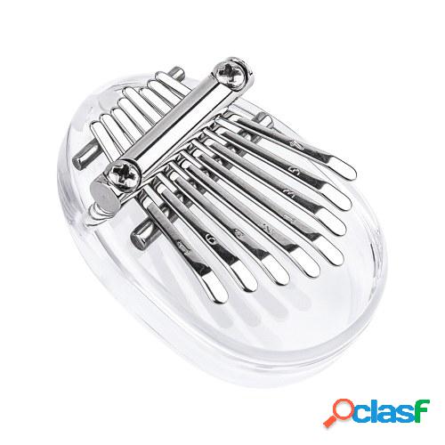 8 teclas Kalimba Mini Thumb Piano Finger Piano Transparente