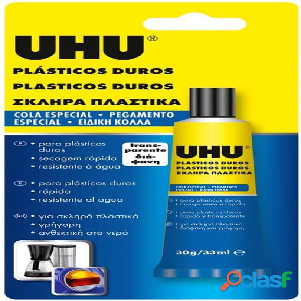 Adhesivo Plasticos Duros Tubo 30 Gr Plasticos Duros Uhu