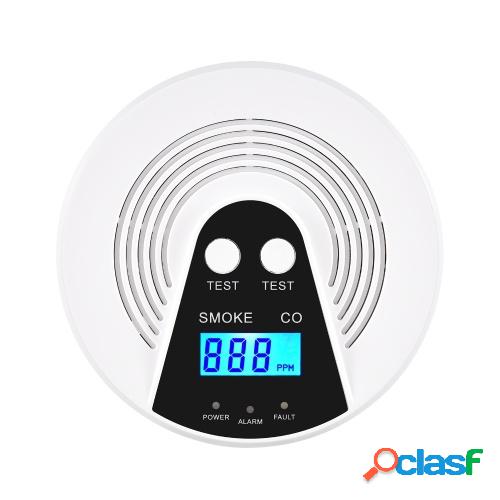 Alarma de humo y monóxido de carbono Pantalla LCD Detector