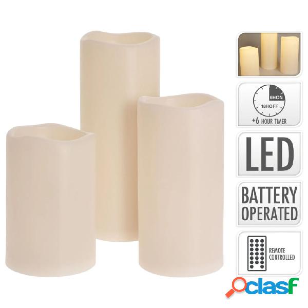 Ambiance Juego de velas LED 3 piezas con mando a distancia