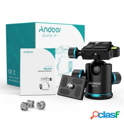 Andoer TB81X Trípode Ball Head 360 Degree Rotating Ballhead