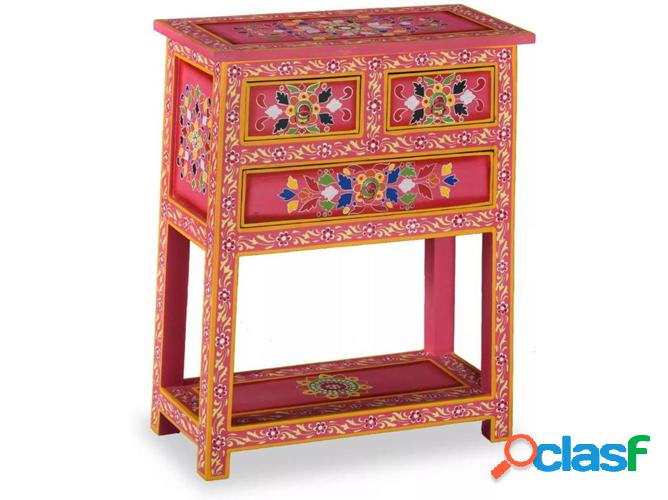 Aparador VIDAXL Cajones Madera manguera rosa pintado a mano