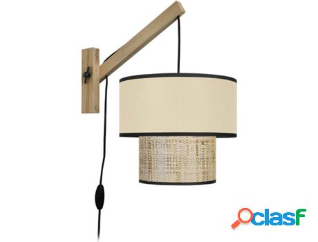 Aplique TOSEL Cochin P (Crema - E27 - Máx. 40W - Madera)