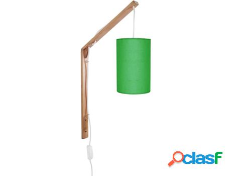 Aplique TOSEL Picota (Verde - E14 - Máx. 40W - Madera)