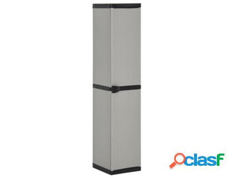 Armario VIDAXL de jardín con 3 estantes Gris (PVC - 34 x 40