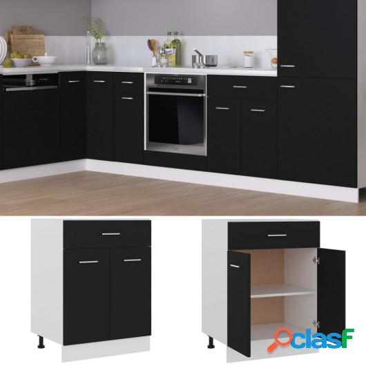 Armario de cocina de aglomerado negro 60x46x81,5 cm