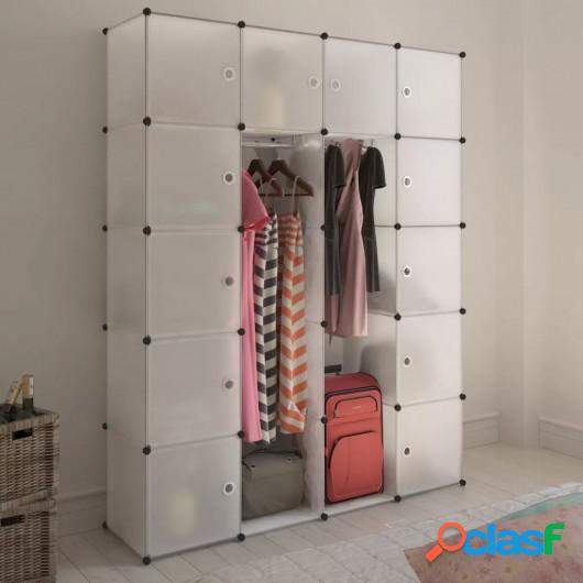 Armario modular 14 compartimentos blanco 37x146x180,5cm