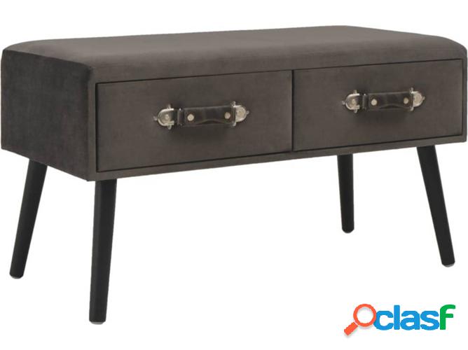 Banco VIDAXL cajones 80 cm terciopelo gris